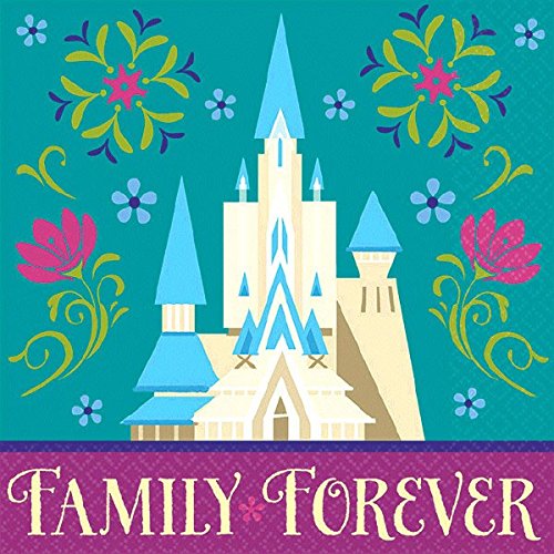 Disney Frozen Beverage Napkins Birthday Party Tableware Supply (16 Pack), Teal/Violet, 5