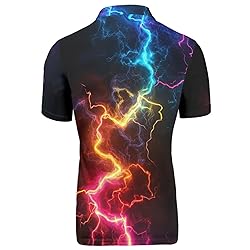 HUGS IDEA Lightning Polo Shirts for Men Quick Dry