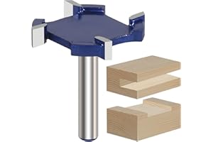 Vearter CNC Spoilboard Surfacing Router Bit, 1/4 Inch Shank Slab Flattening Router Bit, 4 Wings Carbide Rabbet Slot Cutter fo