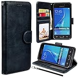 J1 (2016) Case, Galaxy Amp 2, Galaxy Express 3 Case, UrSpeedtekLive Luxury PU Leather Wallet Case Cover with Card Slots Flip Magnetic Closer & Kickstand for Samsung Galaxy J1 (2016) - Black