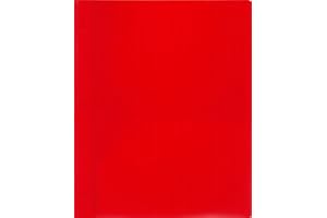 Lion 2-Pocket Plastic Folder with Fasteners, 1 Folder, Red (92310-RD)
