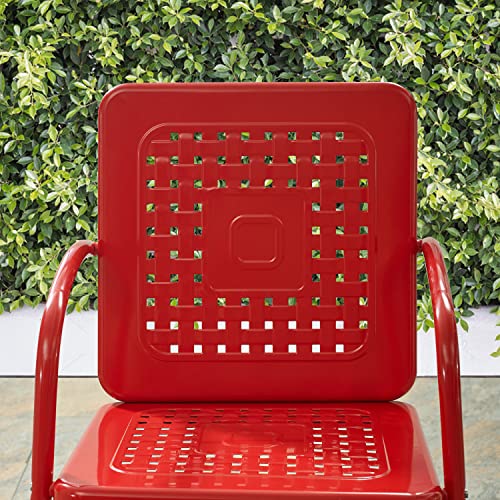 Crosley Furniture CO1025RE Bates 2Piece Retro Metal Outdoor Arm Chair
