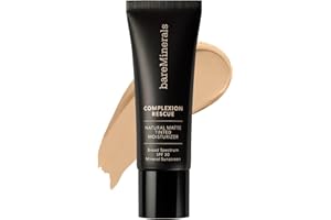 bareMinerals Complexion Rescue Natural Matte Tinted Moisturizer for Face with SPF 30, Tinted Mineral Sunscreen, Sheer-to-Light Coverage, Matte Skin Tint for Oily Skin, Vegan