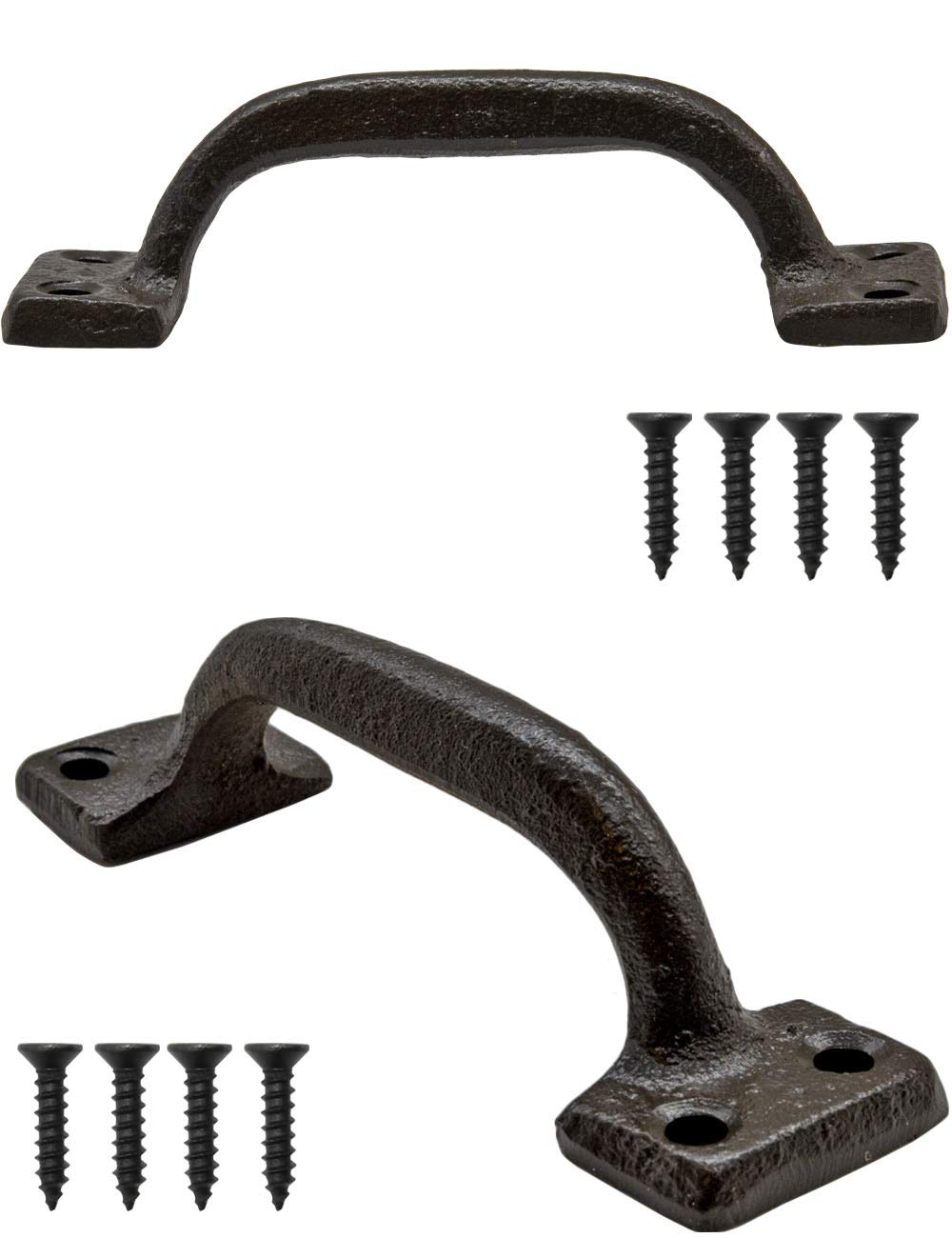 Fuxxer 2 Rustic Drawer Handles Cast Iron Medieval Design Black
