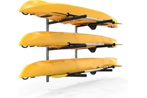 Bonnlo Kayak Storage Rack, Adjustable Heavy Duty Kayak Rack for Kayaks Paddle Boards, Kayak Paddle Holder for Garage, Spacesaver, Gentle on Padding, Boat Organizer