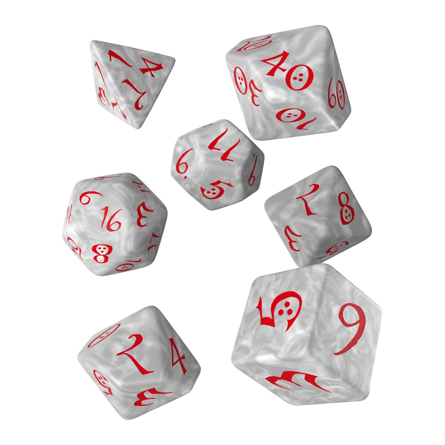 Q-Workshop Classic Rpg Pearl & Red Dice Set (7)