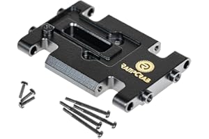RampCrab Skid Plate Transmission Mount for AX24, Black Coating, Brass Mount for AX24 XC-1, 21 Grams, Upgrades Parts for 1/24 RC Crawler Car