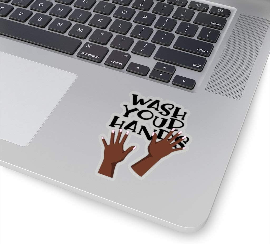 Lplpol Funny 6" Vinyl Decal Sticker Wash Your Hands Kiss-Cut Stickers Good Hygiene Sticker Brown Hands Art African American Med School Black Nurses Custom Sticker for Laptop Water Bottle Phone Car