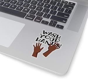 Lplpol Funny 6" Vinyl Decal Sticker Wash Your Hands Kiss-Cut Stickers Good Hygiene Sticker Brown Hands Art African American Med School Black Nurses Custom Sticker for Laptop Water Bottle Phone Car