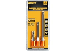 boen 3PCS Magnetic Drill Bit Extension Set, 2.5",4", 6" Quick Change Bit Holder, 1/4" Hex Shank, for Impact Driver Screwdrive