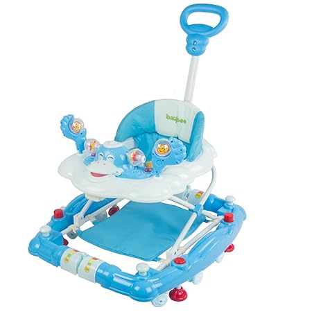 Baybee Cheezy Walker Cum Rocker With Music & Light Function With 3 Position Height Adjustable With Control Push Bar ( Blue )