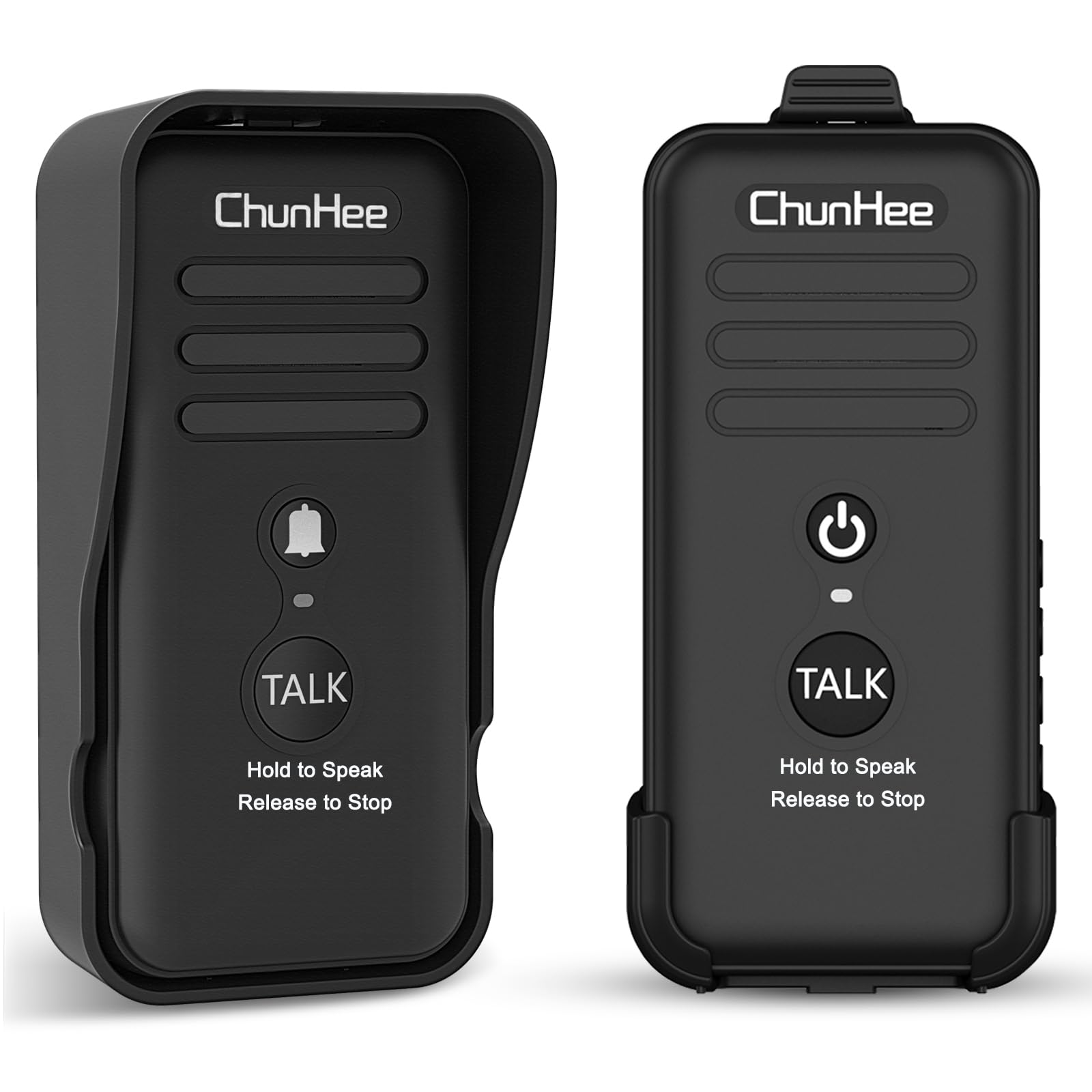 ChunHee HI03-1 Wireless Intercom Doorbell Chime for Home, Two-Way Talk Security System 3000ft/1000m, 2500mAh, 14 Chime, 4 Volume,1 Doorbell and 1 Intercom