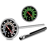 Meat Thermometer - Instant Read Food Thermometer with 5.5-Inch Stainless Steel Probe for Cooking, Steak, Bread, Chicken, Grilling, Milk, Tea &amp; Coffee - 1.5-Inch Dial Kitchen Temperature (1PCS)