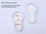 Decoralin Lock Draught Excluder Keyhole Cover Push Fit Cap Pack of 2 White view 2