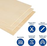 MEETOZ 12 Pack Basswood Plywood Sheets 300x300x3mm Unfinished Laser Cut view 5