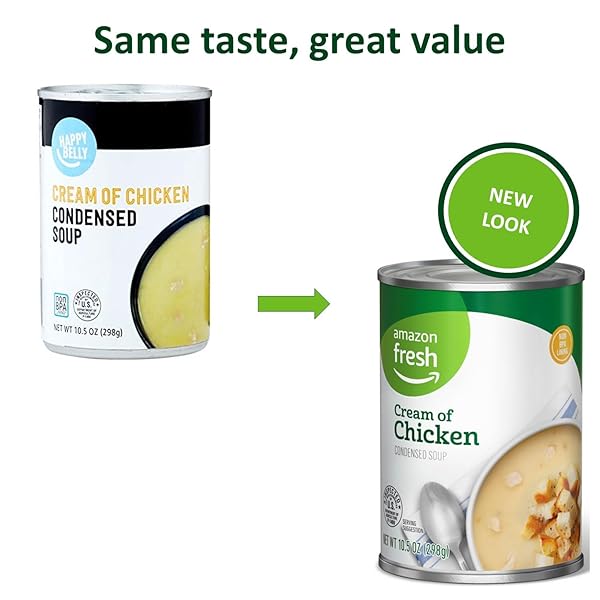 AMAZON FRESH, CONDENSED CREAM OF CHICKEN SOUP, 10.5 OZ (PREVIOUSLY HAPPY BELLY, PACKAGING MAY VARY)