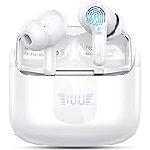 Wireless Earbuds, Bluetooth 5.3 Headphones 2025 NEW Ear Buds 40H Bass Stereo in-Ear Earphones ENC Noise Cancelling Earbuds with 4 HD Mic, USB-C LED Display IP7 Waterproof Sport Headset for Android iOS