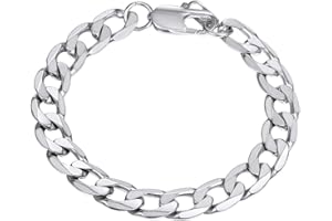 PROSTEEL Mens Cuban Link Bracelet, Black/18K Gold 316L Stainless Steel Cuban Chain Bracelet Hip Hop Jewelry, W: 6mm/9mm/13mm, L: 7.5"/8.3"/9", Come with Box