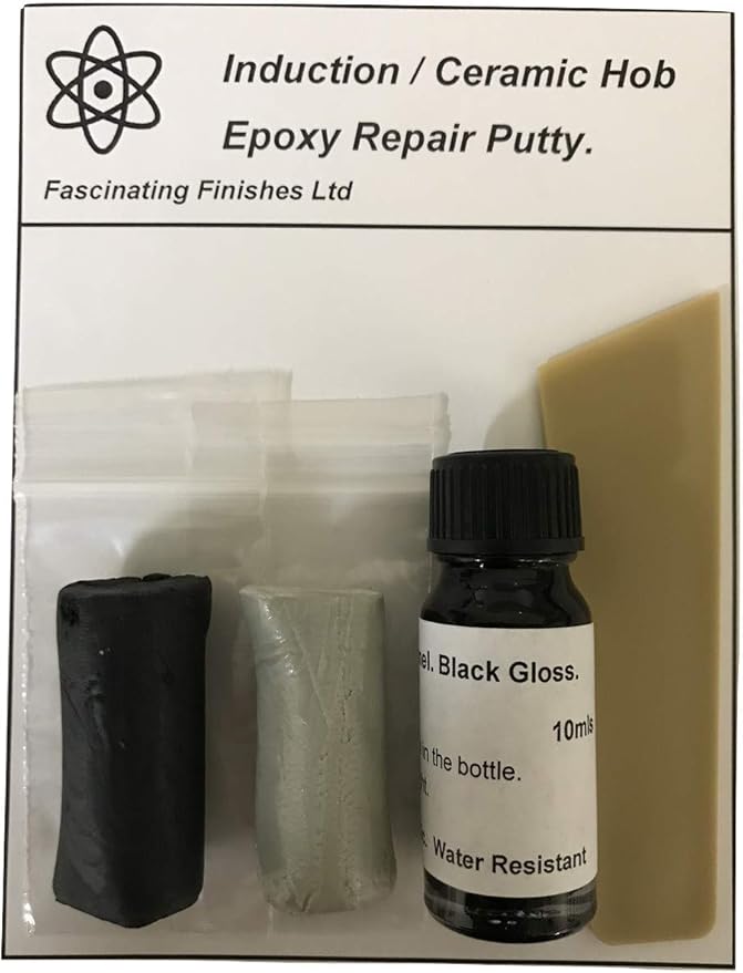 1 x Ceramic/Induction Hob Epoxy Repair Putty. Gloss Black. Ideal for