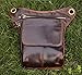 Le'aokuu Mens Genuine Leather Messenger Riding Hip Bum Waist Pack Drop Leg Cross Over Bag (Brown)