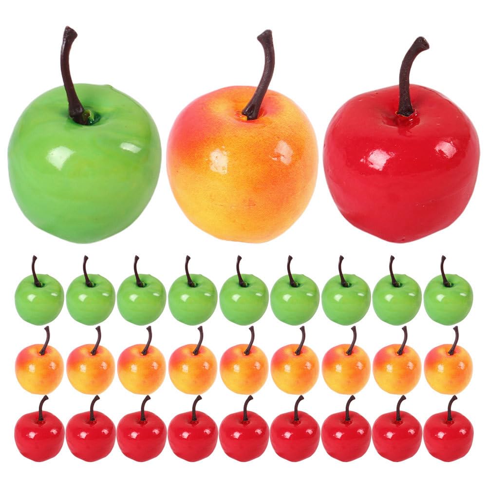 TOPBATHY 30pcs Fake Apples Fruit Artificial Fruit Small Foam Apples Mini for Crafts Faux Fruit Mini Red Christmas Tree Decorations Dollhouse ature