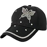 Rhinestone Butterfly Baseball Cap for Women Glitter Fashion Baseball Caps Adjustable Hat Sun Hats for Outdoor 2025
