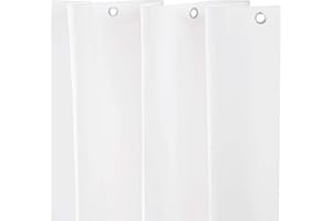 Kenney Medium Weight 4.8 Gauge Waterproof PEVA Shower Curtain Liner with Rust-Resistant Metal Grommets and Weighted Magnetic 