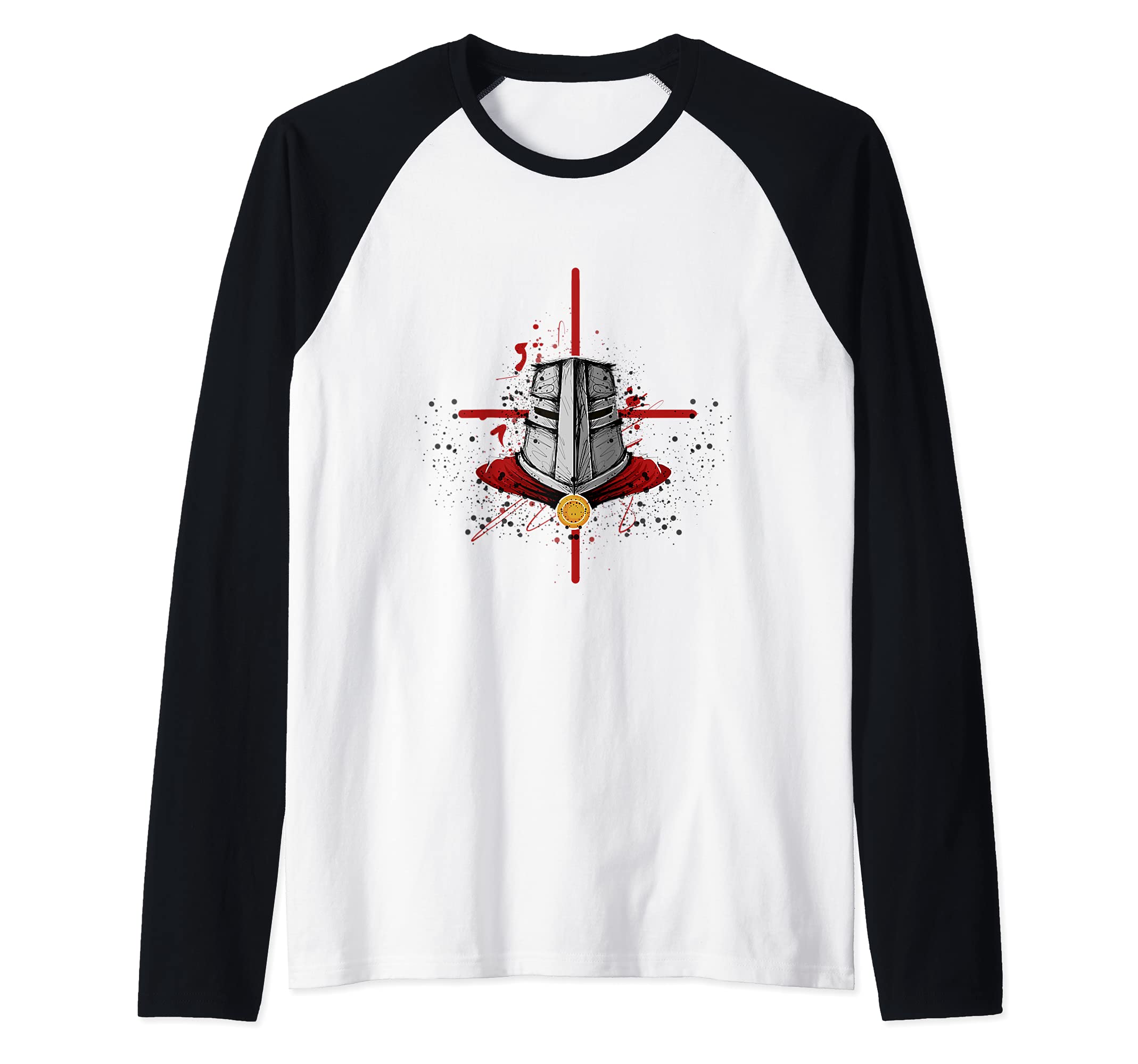 Helmet Knight Templar Raglan Baseball Tee