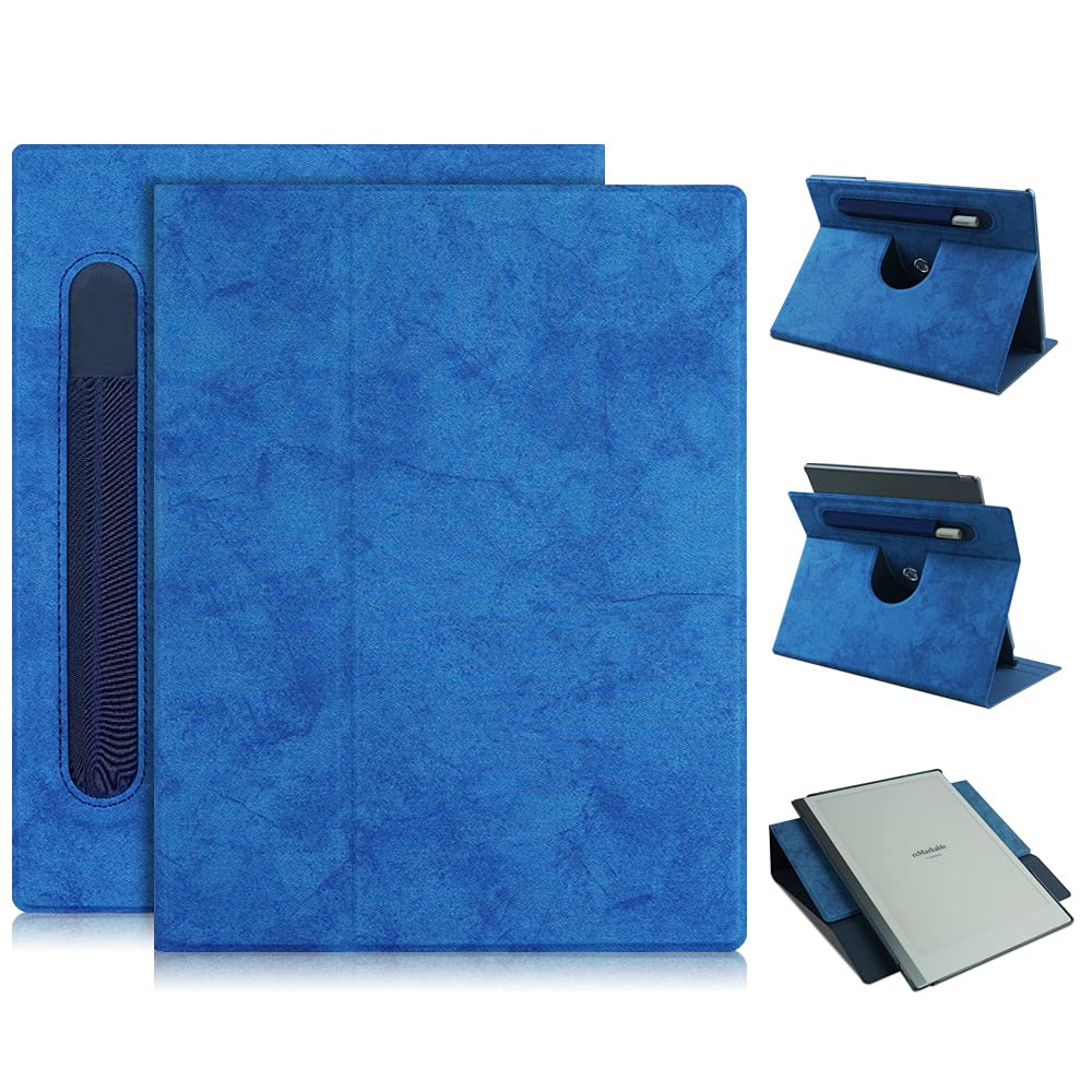 TOPCASE Case Compatible with Remarkable 2 10.3" 2020 Released,PU Leather Lightweight Stand Smart Folio Cover for Remarkable 2 Paper Tablet,Dark blue