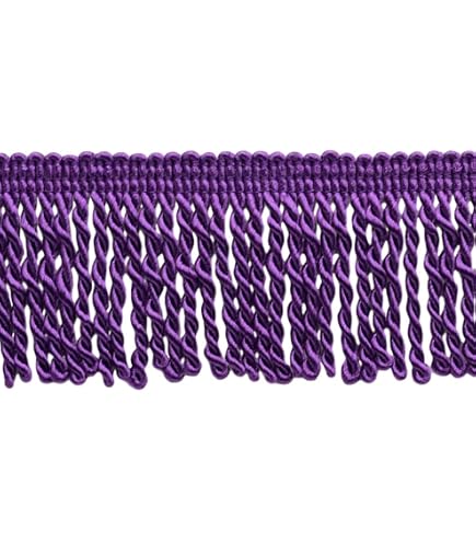 DecoPro Frangia A Bullion Blu Oltremare 9,1 Metri - 6,3 Cm - Per Tende, Cuscini E Arredamento - 5