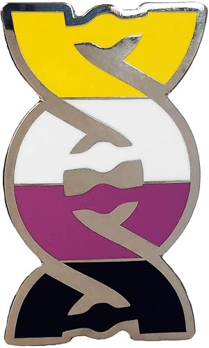 dark spark decals non binary flag dna helix born this way 1 75 enamel lapel pin