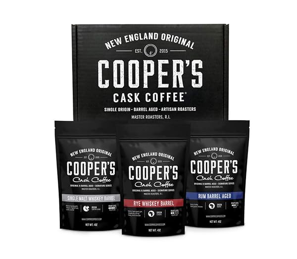 BOURBON BARREL AGED COFFEE WHOLE BEAN SET, SINGLE...