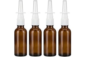 4PCS 10ML / 0.34 Ounce Empty Brown Glass Spray Bottle Container Cleanser Pump Sprayer For Packing ​​ Storage