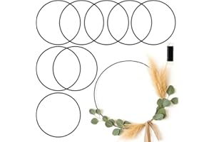 MJRASG 8 Pack Floral Hoop 18 Inches Metal Rings for Crafts Macrame Rings Hoop Wreath Dream Catcher Rings DIY Wreath Candle Rings Wreaths Craft Hoops, Black
