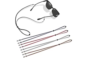 5 Pack Glasses Strap, Adjustable Eyeglass Holder for Sports & Reading Glasses, Unisex Glasses String for Men Women