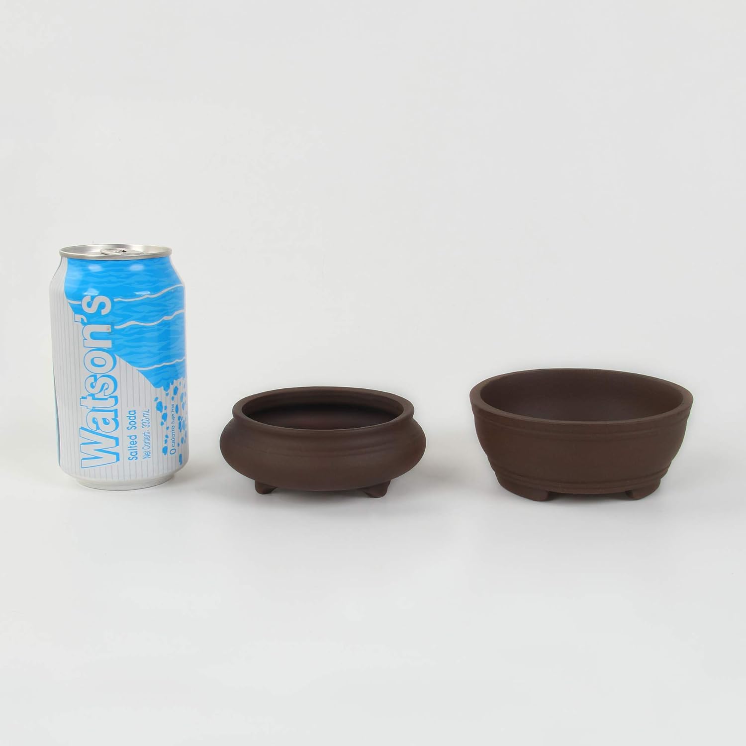 happy bonsai 2 pc 3.9" + 4.1" Unglazed Round Ceramic Succulent Planter Pot Set, Brown, 3.9+4.1 Inch - Image 4
