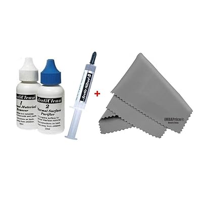 Arctic Silver AS5-12 Grams avec ArctiClean 60 ML Combo Kit Microfibre 7 &amp; # 34; X 6 &amp; # 34; Tissu de nettoyage