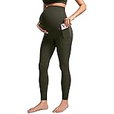CRZ YOGA Womens Butterluxe Maternity Leggings with Pockets Over The Belly 28" - Soft Workout Active Yoga Pregnancy Pants