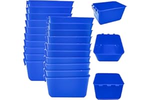 MDAKEGO 20 Pcs Chicken Coop Feeder Water Cup,16 oz Cage Cups Chicken Feeder Waterer, Cage Cups Birds Hanging Feeders, Chicken Feeder Water Bowl for Parakeet Poultry Pigeon Bunny Wire Cage (Blue, 16oz)
