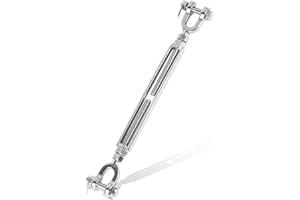 hannger 3/8 Turnbuckle M10 304 Stainless Steel Turnbuckle, 3200 lbs Working Load Limit, Jaw and Jaw Turnbuckle for Cable Wire