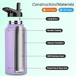 DOMICARE 32 oz Insulated Water Bottle Bulk, Vacuum