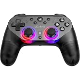 leadjoy Saber Plus Wireless Game Controller, TMR Joysticks, Hall Effect &amp; Tactile Dual Triggers Gaming Controller, 1000Hz Polling Rate, RGB Lighting for PS4/Switch1/2/PC/Android/iOS, Black