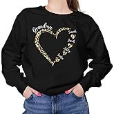 Personalized Grandma Heart Sweatshirt with Grandkids' Names – Custom Family T-Shirt Gift for Nana, Mimi, Gigi, Mother's Day, Birthday, Women’s Matching Tee for Grandma