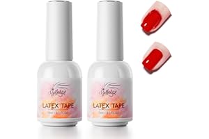 GELLAKTIK Liquid Latex for Nails 2 Pack, 15ml Fast Drying Peel Off Cuticle Guard, Nail Polish Barrier Protector for Nail Art DIY Manicure