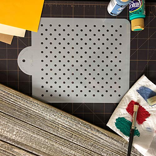Designer Stencils C206 Mini Polka Dot Cake Stencil, Beige/Semi-Transparent - Thumbnail 2