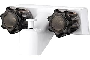 PuritySage RV Shower Faucet Set,DF-SA110S-WT RV Tub & Shower Faucet Valve Diverter,Stylish Shower Faucet Replacement with Smoked Acrylic Knob,Cold/Hot Water Control