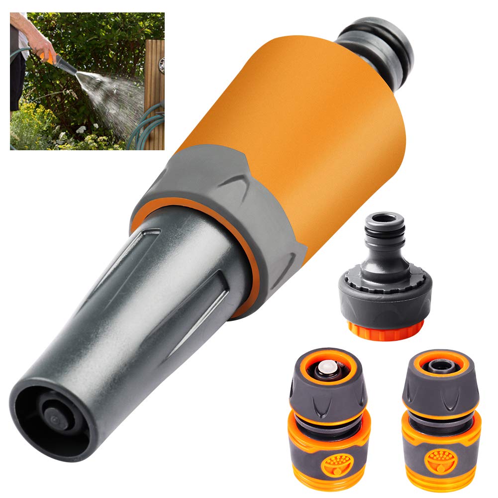 Onarway Garden Hose Spray Gun Set 2 Patterns Spray Nozzles, Anti-Slip Design, Perfect for Watering Plants Car Washing Shower Pet, 4PCS Garden Watering Set