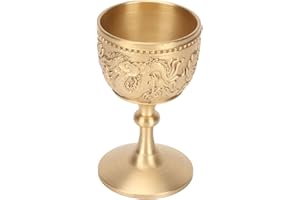 Gold Chalice Goblet, Dragon and Phoenix Pattern Thickened Brass Cup for Party Banquet Wedding Ceremonial