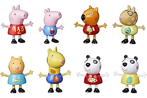 Peppa Pig School Classroom Toy Figures 8-Pack, Peppa Pig, George Pig, Peggi Panda, Candy Cat and More, Back to School Gifts for Kids, Ages 3+ (Amazon Exclusive)