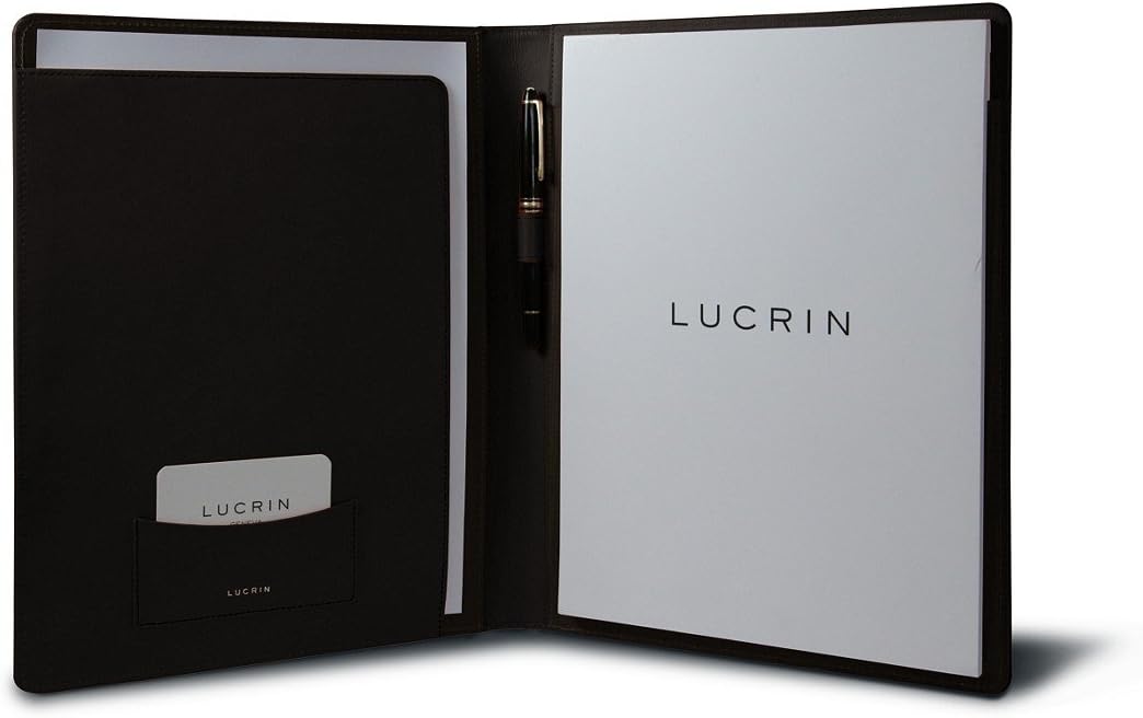 Lucrin - A4/US Letter Business Portfolio - Dark Brown - Genuine Leather